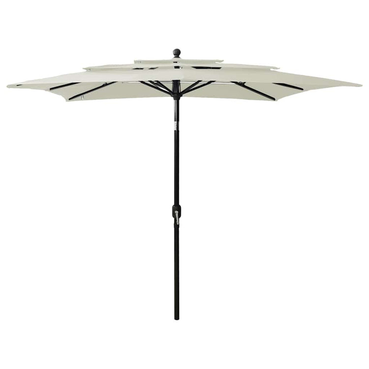 Vidaxl Parasol 3-Schicht mit Aluminiumpol 2,5 x 2,5 m sandfarben
