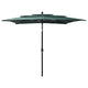 Vidaxl Parasol 3-Schicht mit Aluminiumpol 2,5 x 2,5 m grün