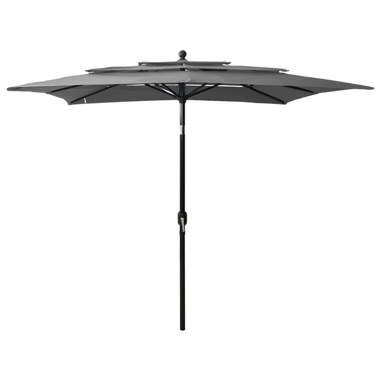 Vidaxl Parasol 3-Schicht mit Aluminiumpol 2,5 x 2,5 m anthrazitfarbenem Farben