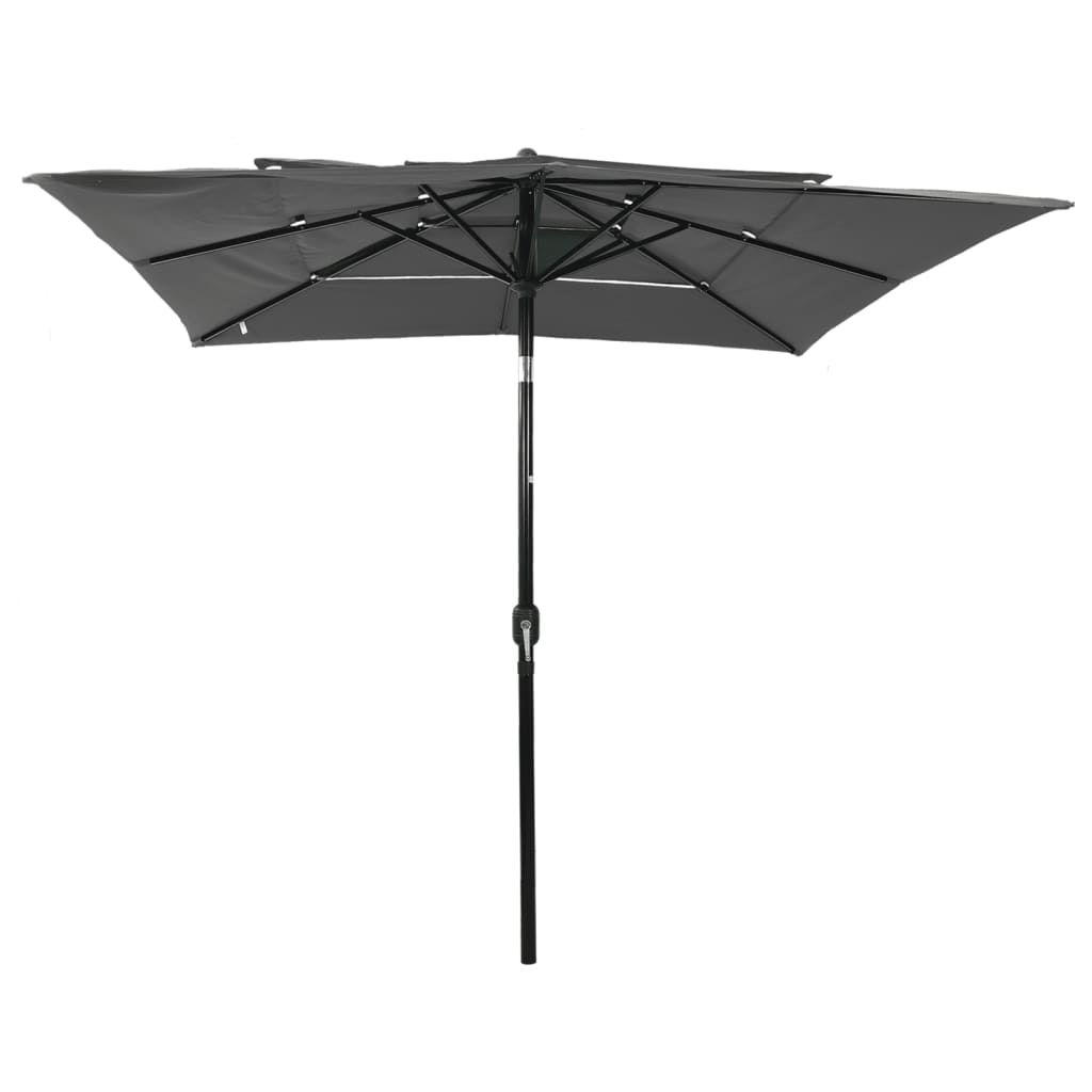 Vidaxl Parasol 3-Schicht mit Aluminiumpol 2,5 x 2,5 m anthrazitfarbenem Farben