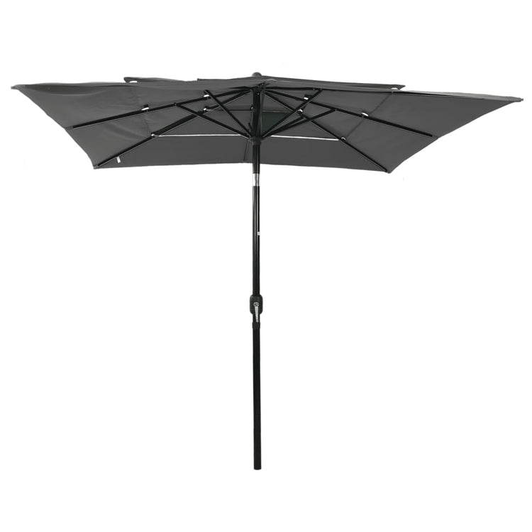 Vidaxl Parasol 3-Schicht mit Aluminiumpol 2,5 x 2,5 m anthrazitfarbenem Farben