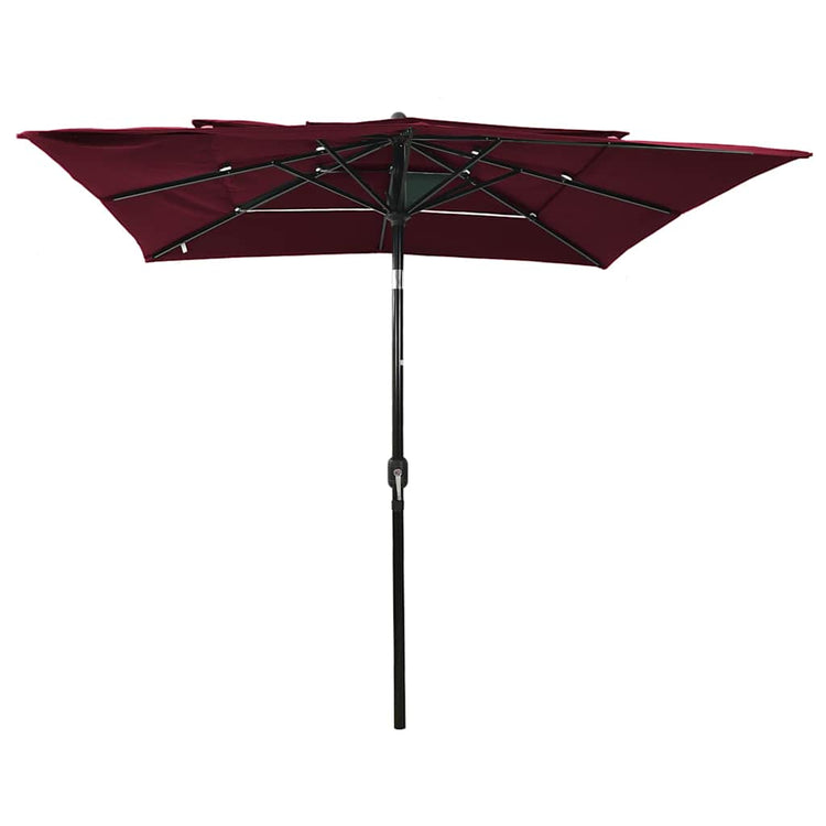 Vidaxl Parasol 3-Schicht mit Aluminiumpol 2,5 x 2,5 m Bordeaux Rot