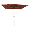 Vidaxl Parasol 3-Schicht mit Aluminiumpol 2,5 x 2,5 m Terrakotta hell