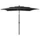 Vidaxl Parasol 3-Schicht mit Aluminiumpol 2,5 x 2,5 m schwarz