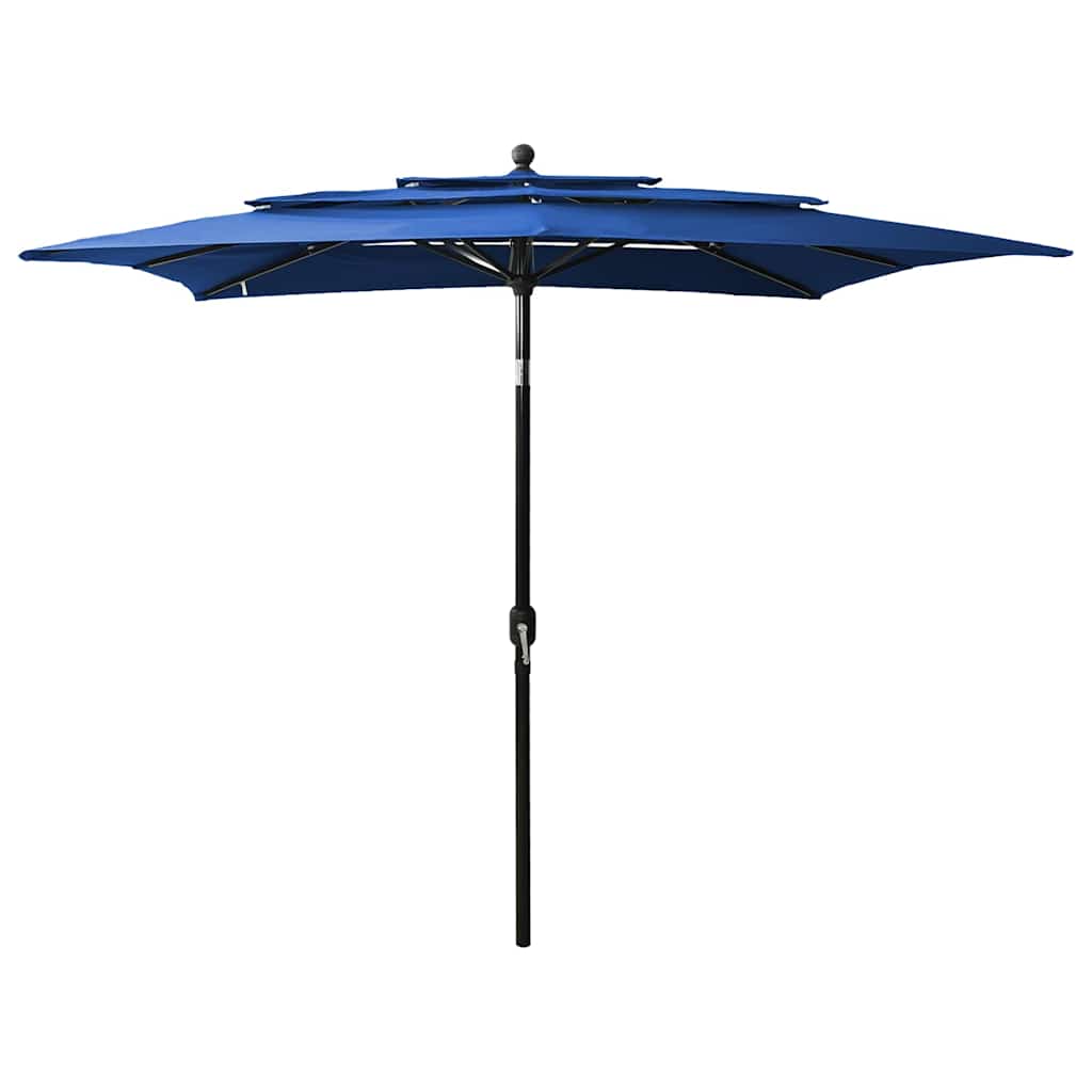 Vidaxl Parasol 3-Schicht mit Aluminiumpol 2,5 x 2,5 m Azurblau