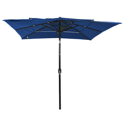 Vidaxl Parasol 3-Schicht mit Aluminiumpol 2,5 x 2,5 m Azurblau