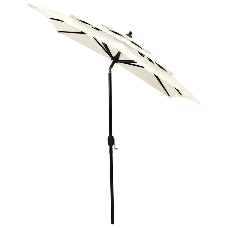 Vidaxl Parasol 3-Schicht mit Aluminiumpol 2x2 m sandfarben
