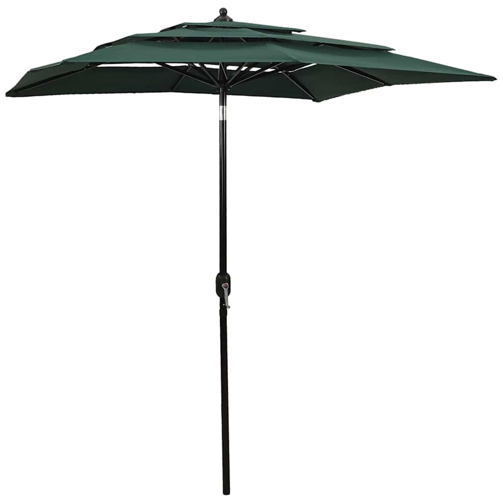 Vidaxl Parasol 3-Schicht mit Aluminiumpol 2x2 m Grün