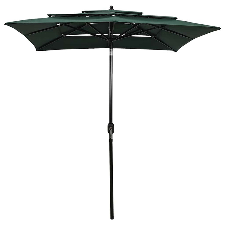Vidaxl Parasol 3-Schicht mit Aluminiumpol 2x2 m Grün