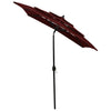 Vidaxl Parasol 3-Schicht mit Aluminiumpol 2x2 M Bordeaux Rot