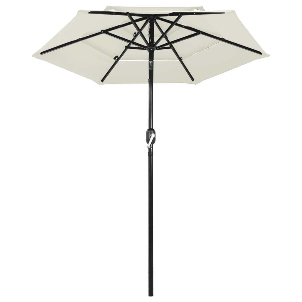 Vidaxl Parasol 3-Schicht mit Aluminiumpol 2 m sandfarben