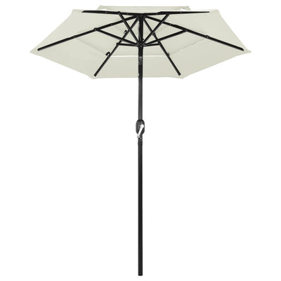 Vidaxl Parasol 3-Schicht mit Aluminiumpol 2 m sandfarben