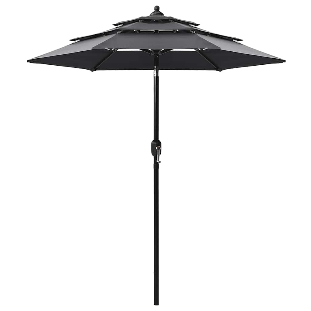 Vidaxl Parasol 3-Schicht mit Aluminiumpol 2 m Anthrazitfarbe
