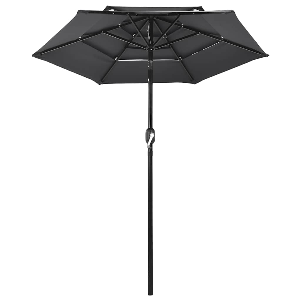 Vidaxl Parasol 3-Schicht mit Aluminiumpol 2 m Anthrazitfarbe