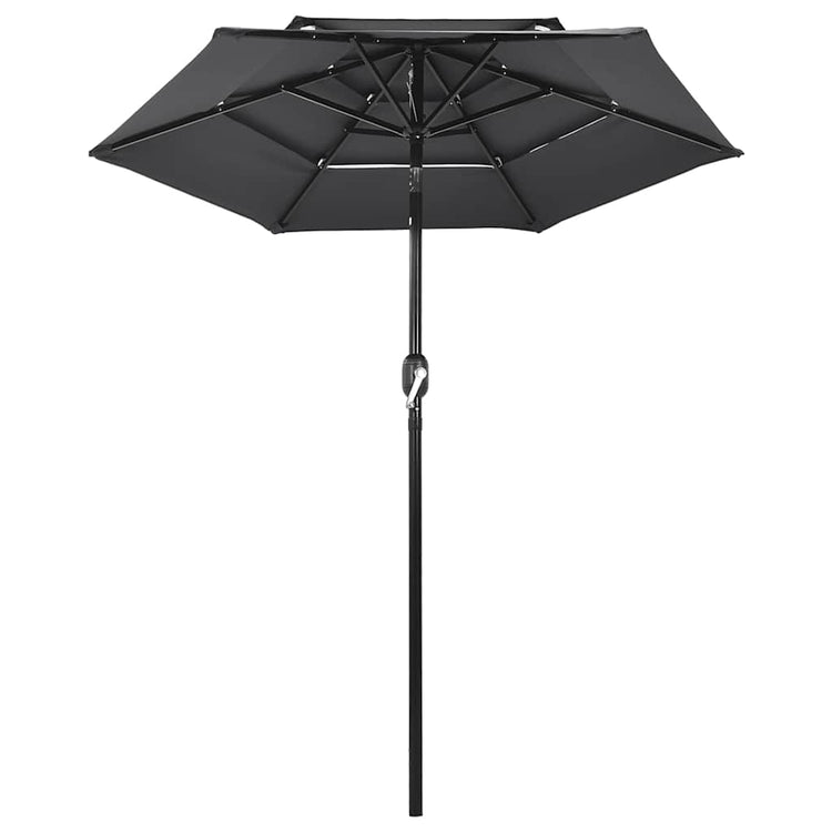 Vidaxl Parasol 3-Schicht mit Aluminiumpol 2 m Anthrazitfarbe