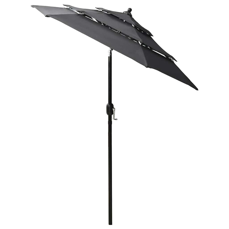 Vidaxl Parasol 3-Schicht mit Aluminiumpol 2 m Anthrazitfarbe