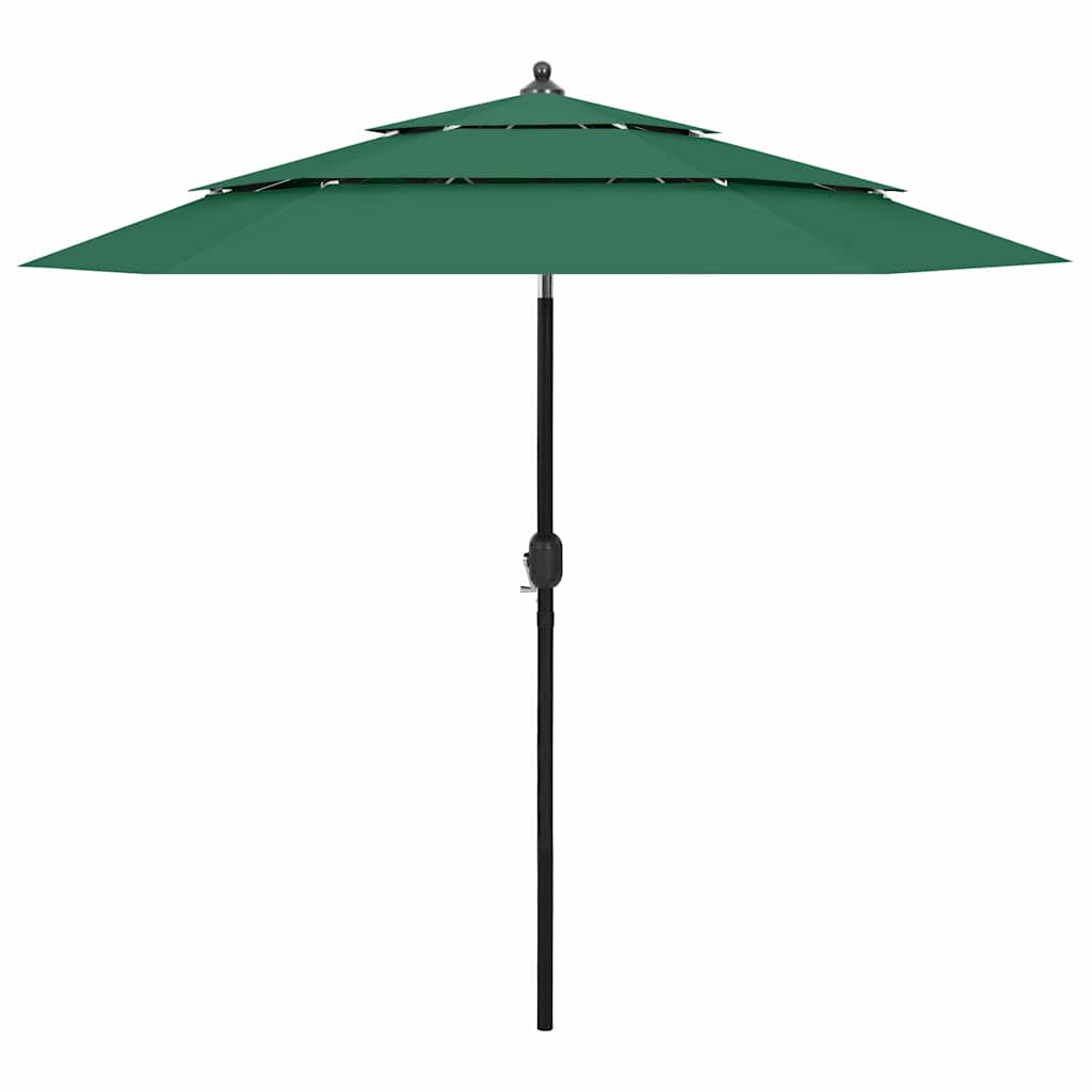 Vidaxl Parasol 3-Schicht mit Aluminiumpol 2,5 m grün