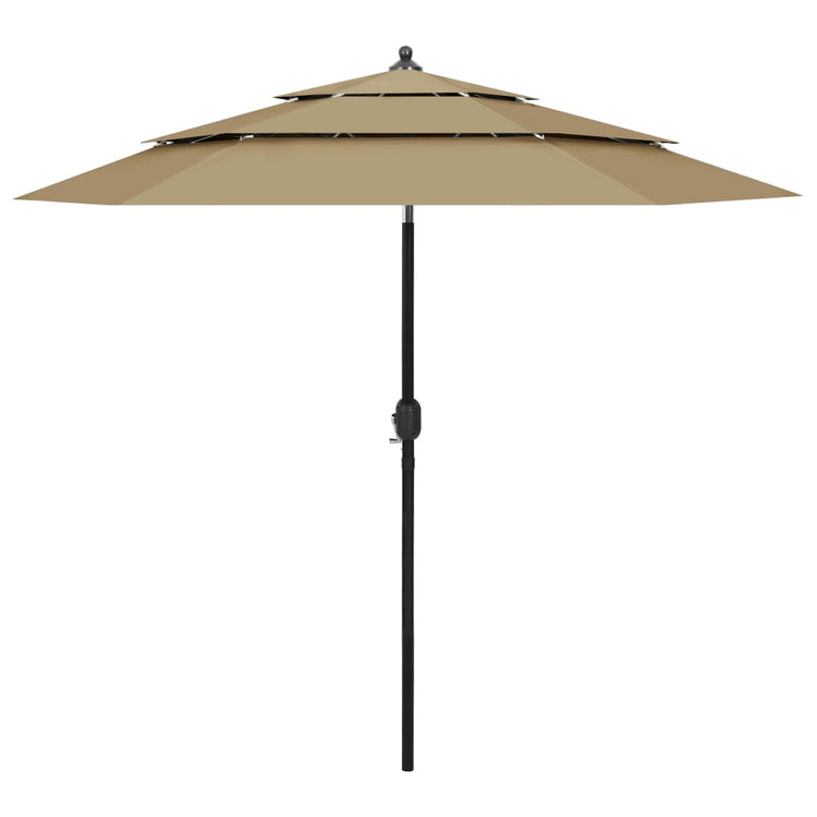 Vidaxl Parasol 3-Schicht mit Aluminiumpol 2,5 m Taupe