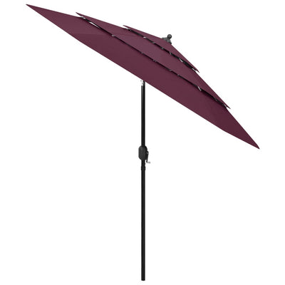 Vidaxl Parasol 3-Schicht mit Aluminiumpol 2,5 m Burgundyrot
