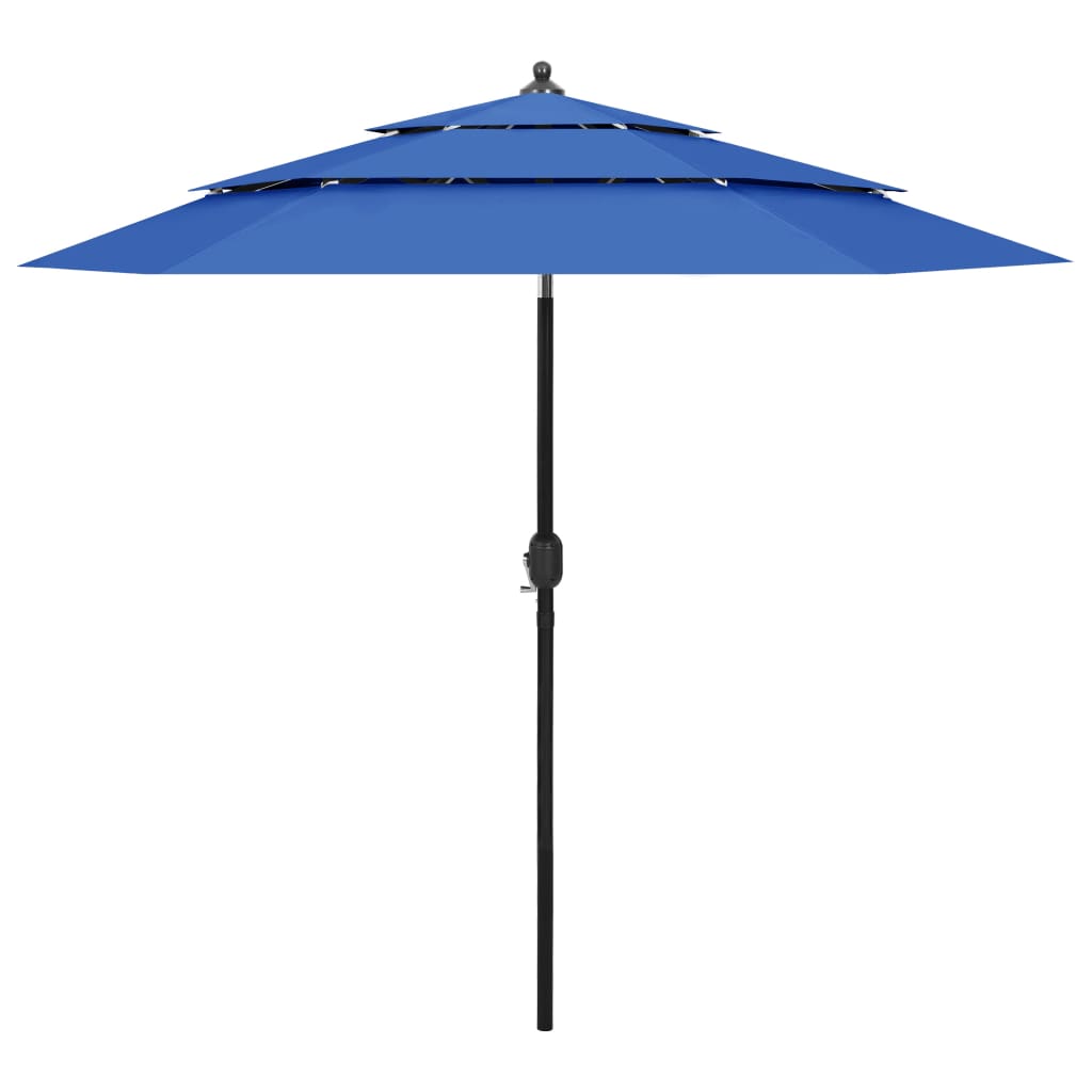 Vidaxl Parasol 3-Schicht mit Aluminiumpol 2,5 m Azurblau