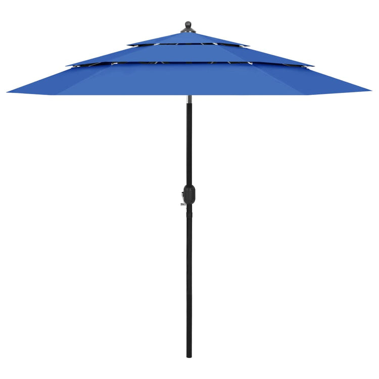 Vidaxl Parasol 3-Schicht mit Aluminiumpol 2,5 m Azurblau