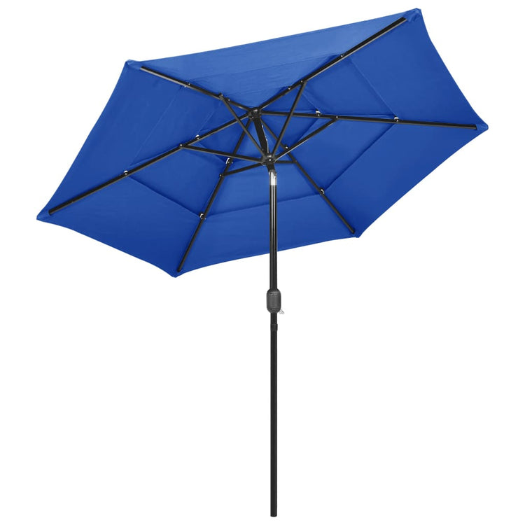 Vidaxl Parasol 3-Schicht mit Aluminiumpol 2,5 m Azurblau