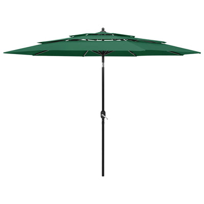 Vidaxl Parasol 3-Schicht mit Aluminiumpol 3 m grün