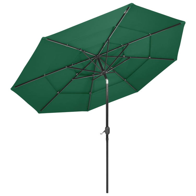 Vidaxl Parasol 3-Schicht mit Aluminiumpol 3 m grün