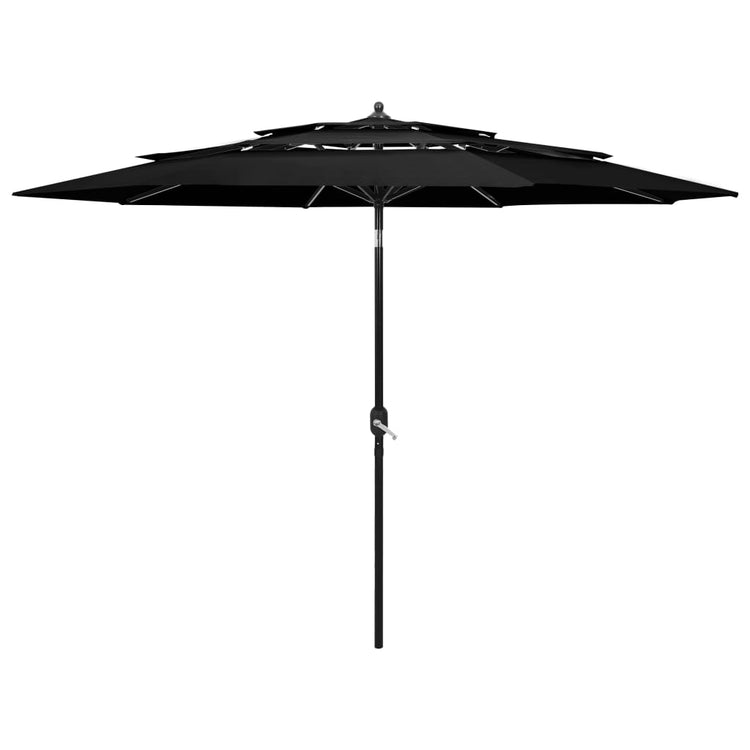 Vidaxl Parasol 3-Layer mit Aluminiumpol 3 m schwarz