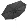Vidaxl Sonnenschirm 3-lagig mit Aluminiumstange 3,5 m Anthrazit