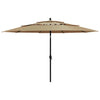 Vidaxl Parasol 3-Schicht mit Aluminiumpol 3,5 M Taupe
