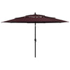 Vidaxl Parasol 3-Schicht mit Aluminiumpol 3,5 m Bordeaux Rot