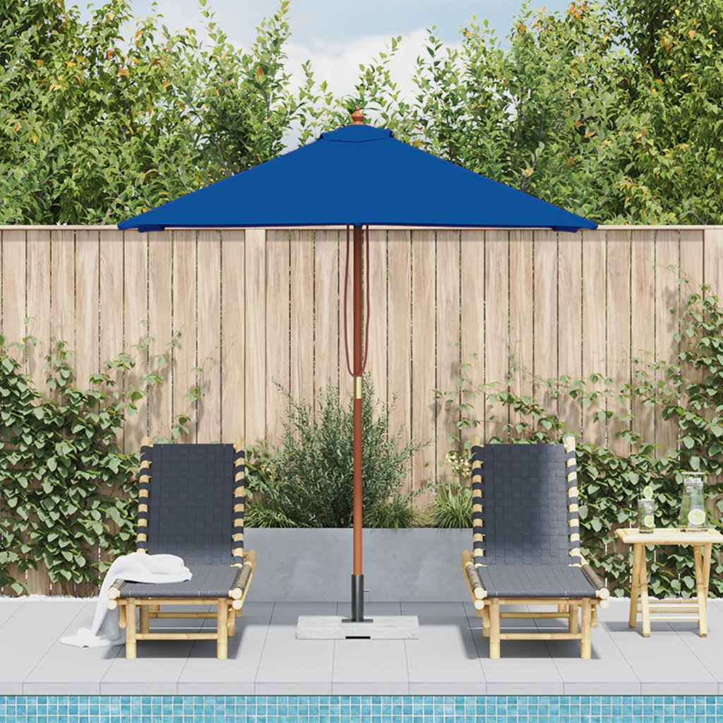 Vidaxl -Parasol mit Holzstange 150x200 cm blau