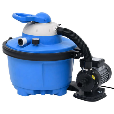 Vidaxl Sandfilterpumpe 200 W 25 L 385 x 620 x 432 mm blau und schwarz