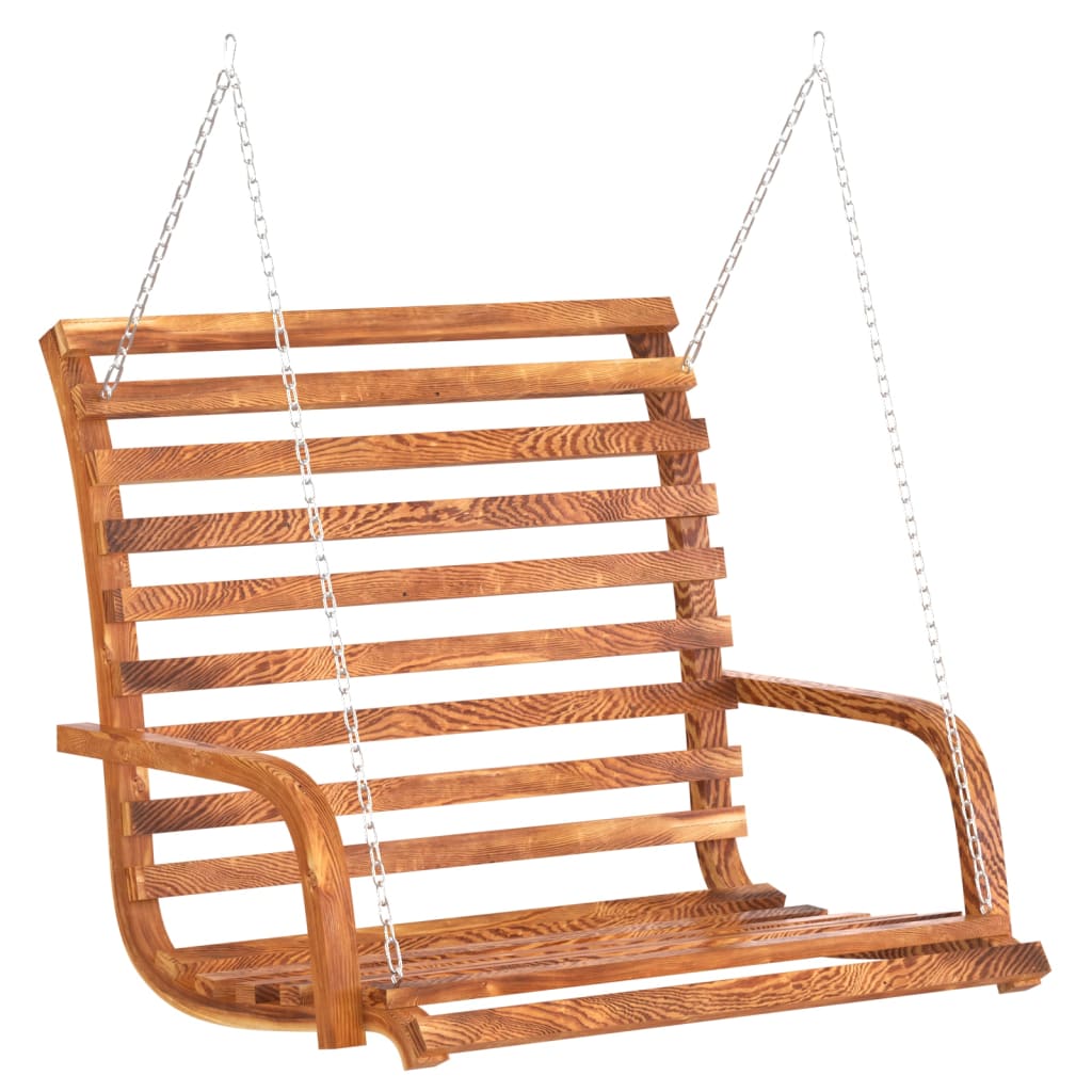 Vidaxx Schaukelbank 126x63x92 cm gebogenes Holz mit Teakholz-Finish