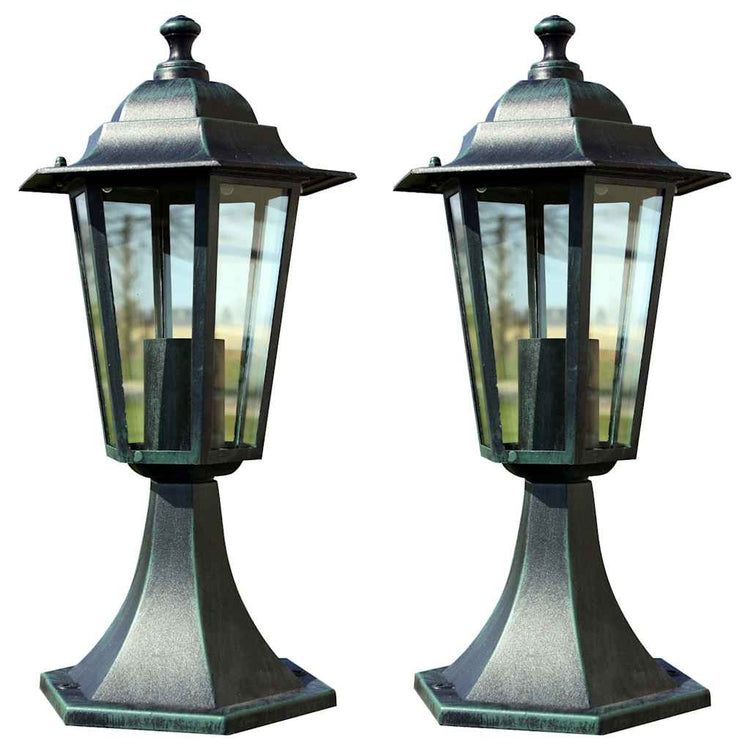 Vidaxl Gartenlampen 2 St Aluminium dunkelgrün schwarz