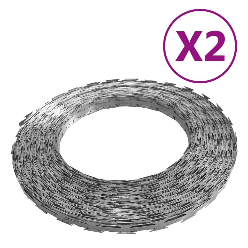 Vidaxl Rasierer Hügel Wire 2 ST BTO-22 100 m Stahl