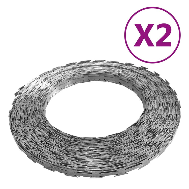 Vidaxl Rasierer Hügel Wire 2 ST BTO-22 100 m Stahl