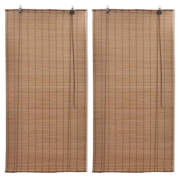 Vidaxl Roller Jalousien 2 ST 80x160 cm Bambusbraun