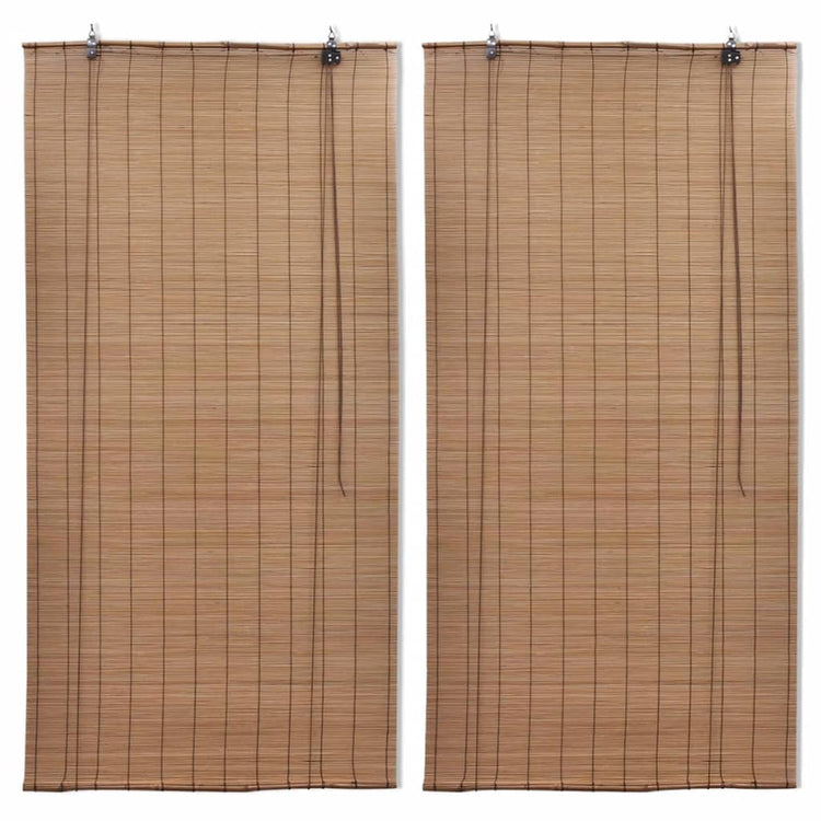 Vidaxl Roller Jalousien 2 PCs 100x160 cm Bambusbraun