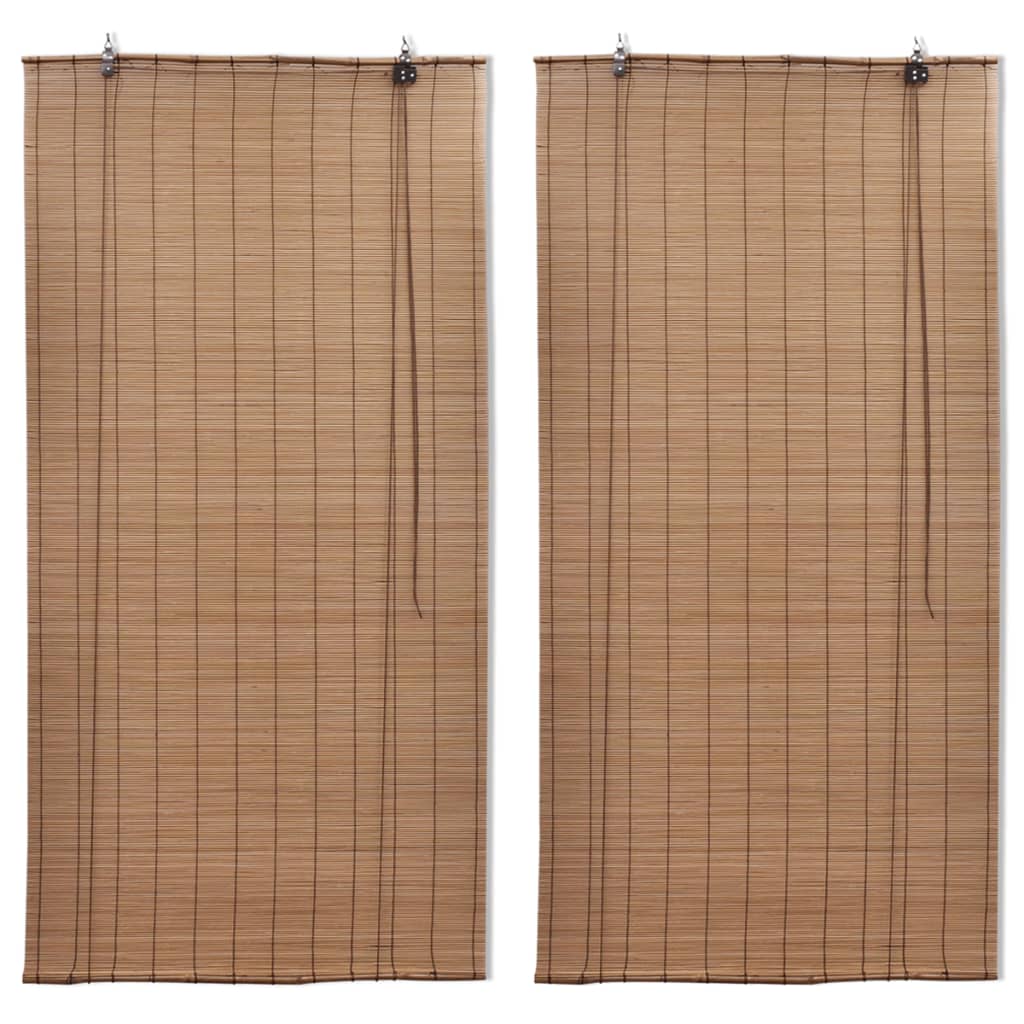 Vidaxl Roller Jalousien 2 PCs 120x220 cm Bambusbraun