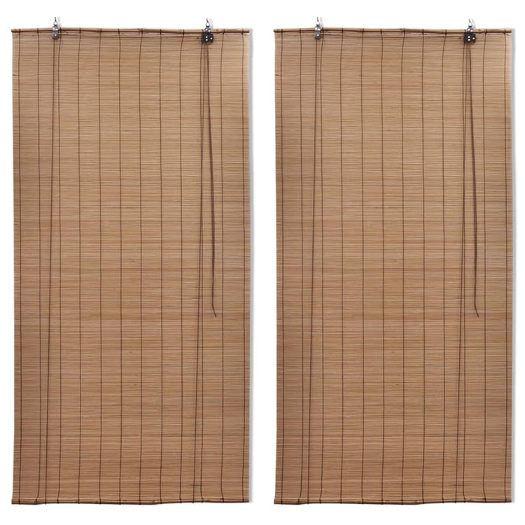Vidaxl Roller Jalousien 2 PCs 120x220 cm Bambusbraun