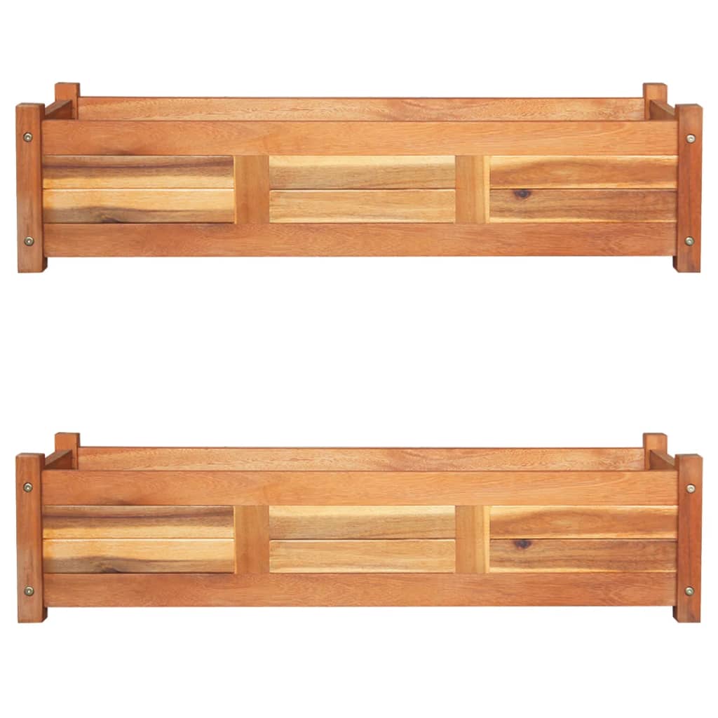 VIDAXL -Pflanzer erhöhten 2 PCs 100x30x25 cm Acaciahout