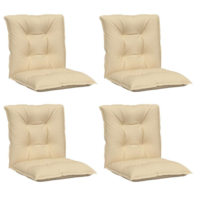 Vidaxx Gartenstuhlkissen 4 Stück niedrige Rückenlehne 100x50x7 cm Stoff beige