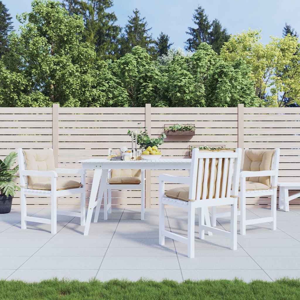 Vidaxx Gartenstuhlkissen 4 Stück niedrige Rückenlehne 100x50x7 cm Stoff beige