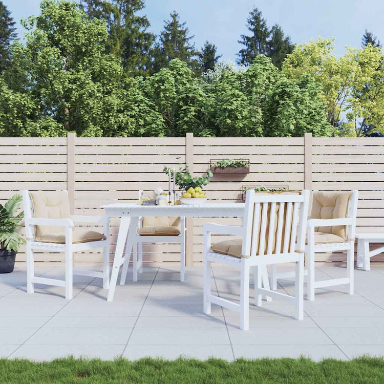 Vidaxx Gartenstuhlkissen 4 Stück niedrige Rückenlehne 100x50x7 cm Stoff beige