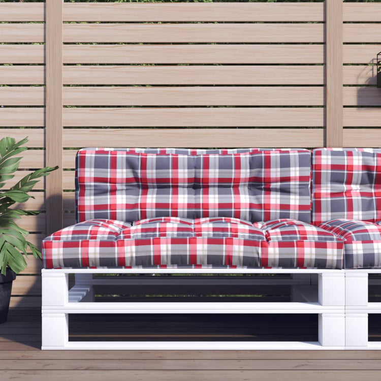 VIDAXL -Palettenkissen 120x40x12 cm Fabric Diamond Muster rot