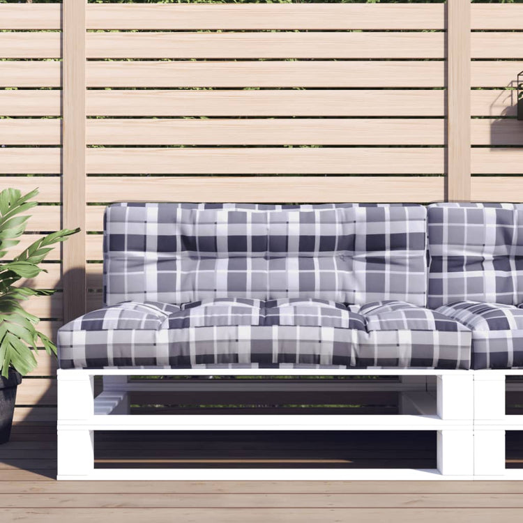 Vidaxl Palettenkissen 120x40x12 cm Stoff Diamantmuster grau