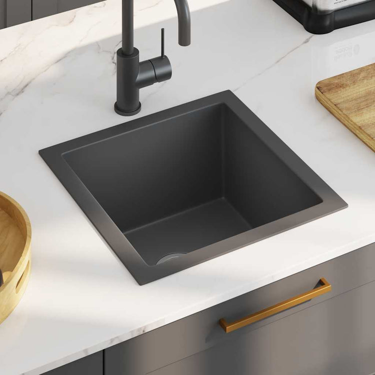 Vidaxl Waschbecken handgefertigt Edelstahl Schwarz