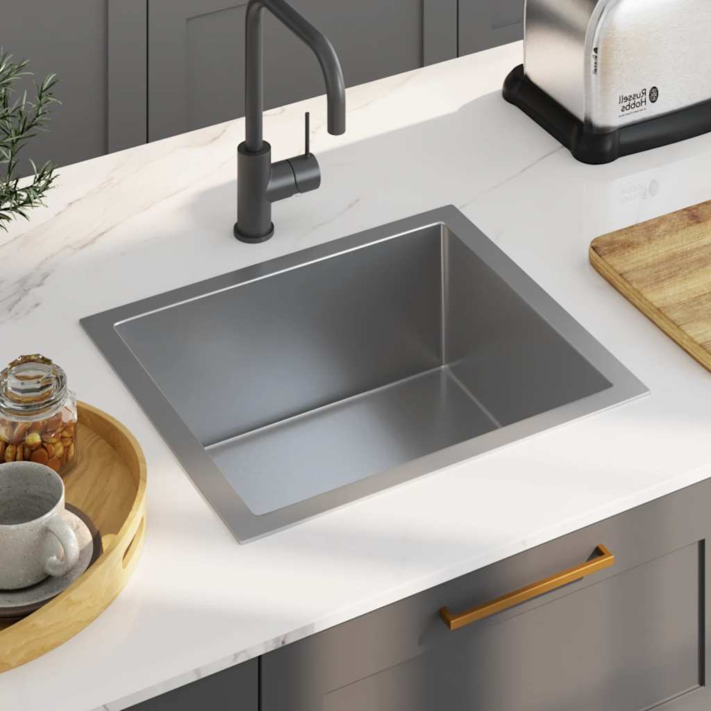 Vidaxl Sink handgefertigt Edelstahl